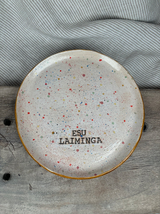 Keraminė lėkštė „esu laiminga“