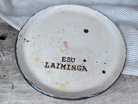 Keraminė lėkštė „esu laiminga“